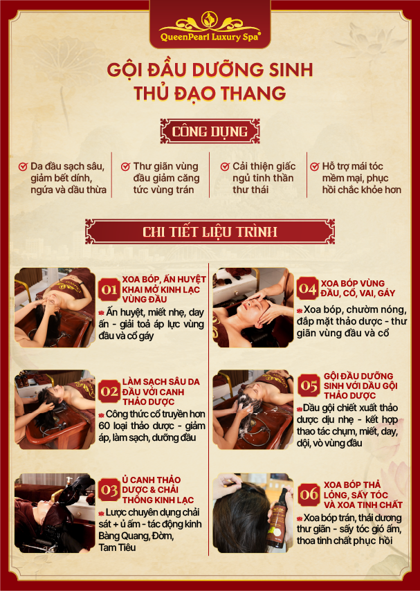 Quy trình gội đầu dưỡng sinh Thủ Đạo Thang